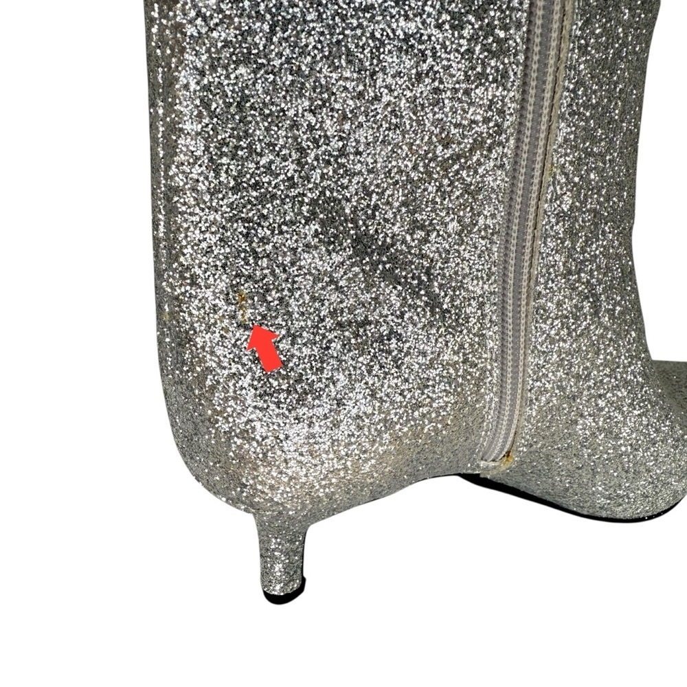 ~ ON 34th Aatira Tulip Silver Glitter Womens Booties Size 7M - Picture 8 of 14